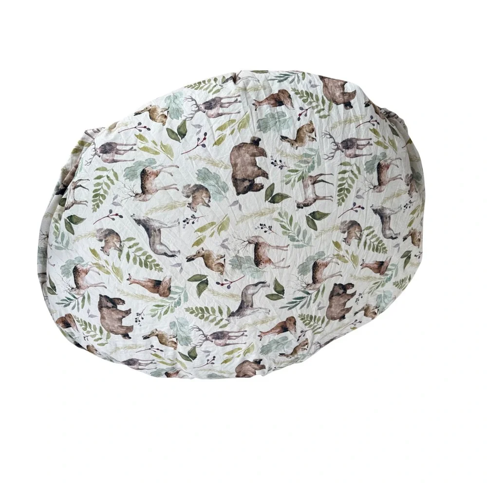 Pobi Baby Woodland Animals Fitted Crib Sheet Watercolor Forest Bear Deer Rabbit